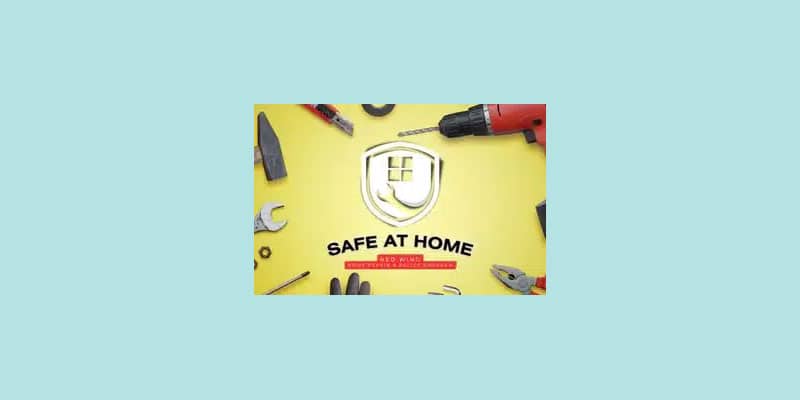 Safe At Home Banner with Tools for Home Repair