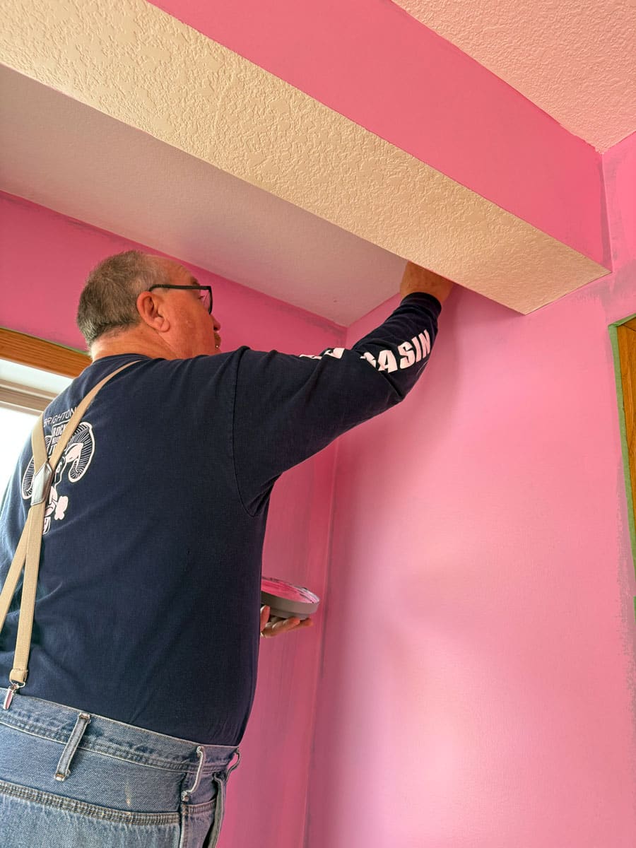 Volunteer Russ working on a Habitat Home