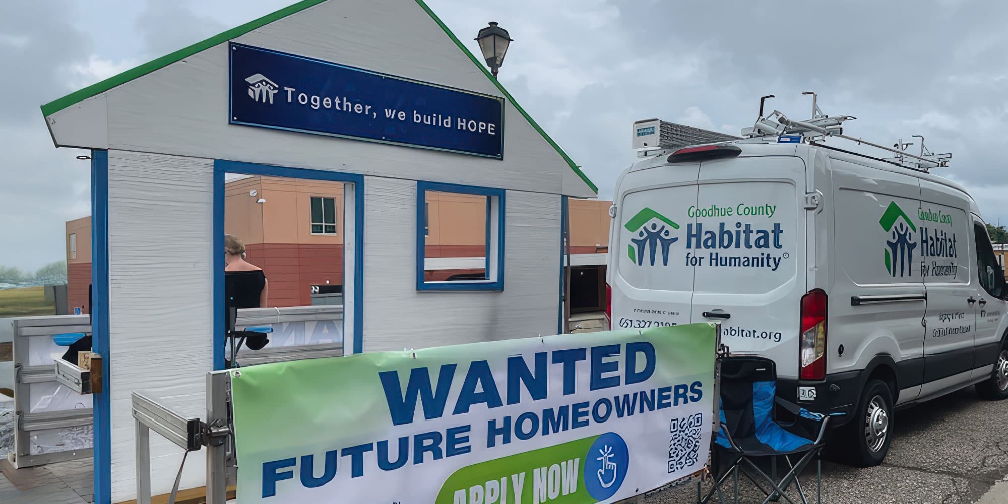 Events image - Kenyon parade line up with the Habitat van and trailer