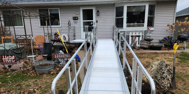 Home revitalization project of a ramp was installed at the front of a home