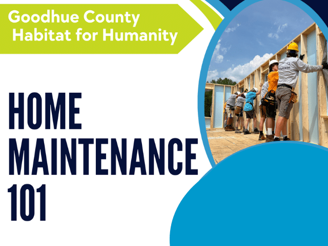Image graphic of Home Maintenance 101 title and image of volunteers.