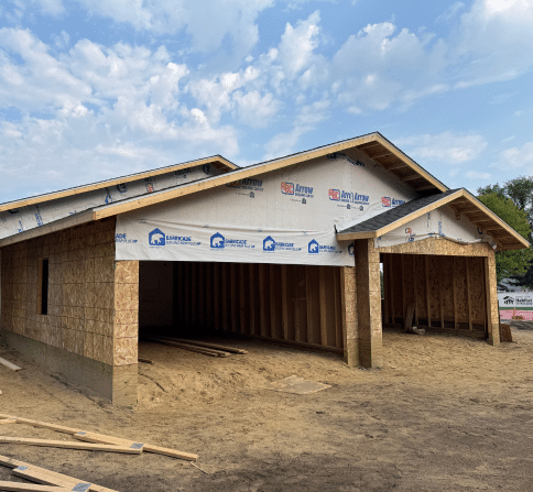Image of the first twin home under construction at HOPE Heights.