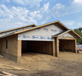 Image of the first twin home under construction at HOPE Heights.