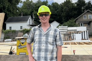 Church intern, works on Habitat build site.