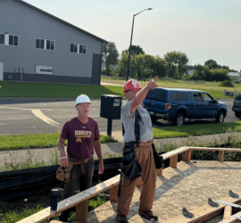 Peter Coyle, Habitat volunteer, and Bob Bidon, Construction Manager at Lake City Build Site.