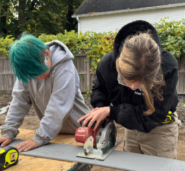 NCCC Volunteers at Habitat build site.