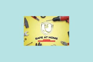 Safe At Home Banner with Tools for Home Repair